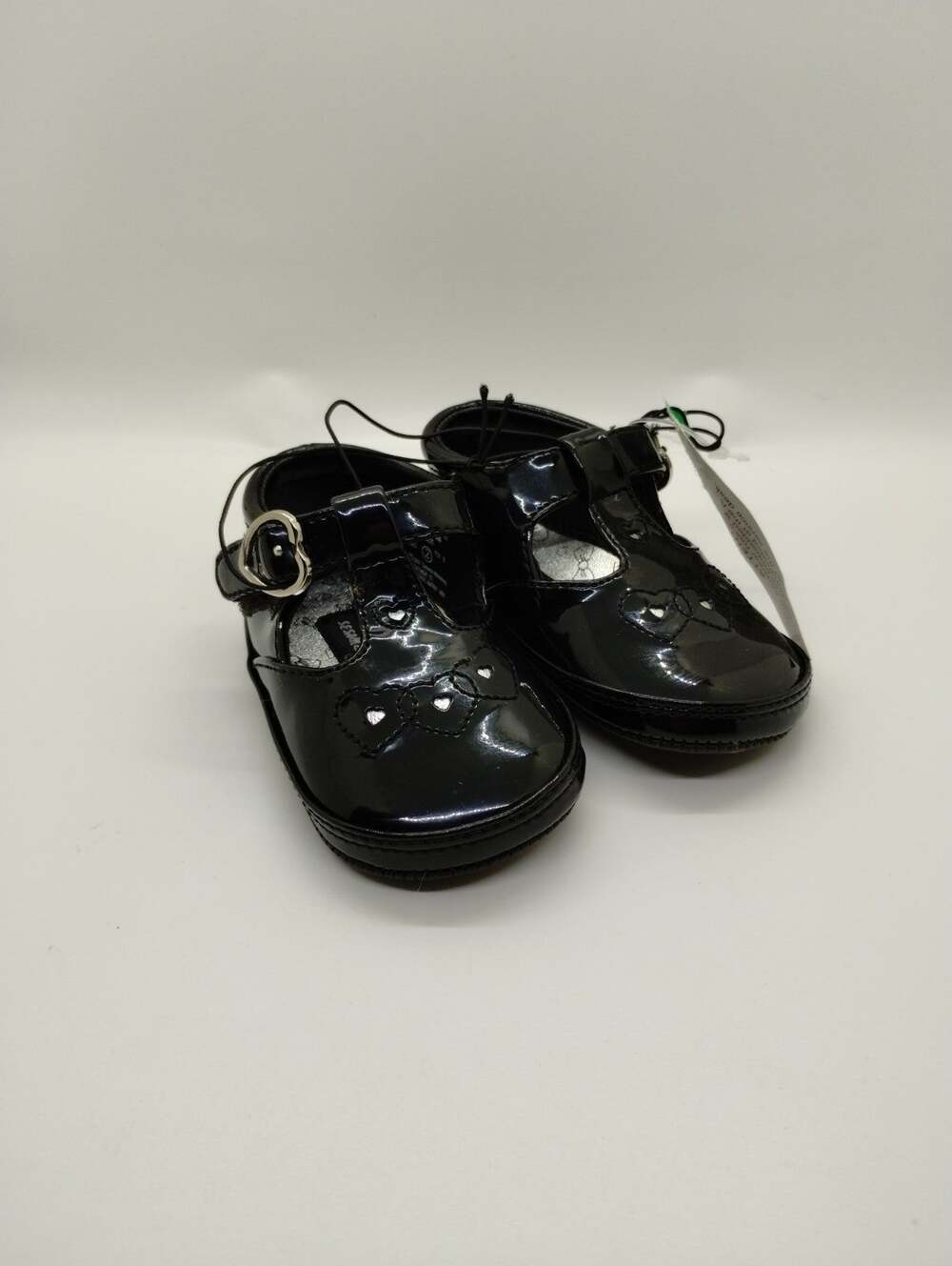 Vintage Sesame Street Black Leather Baby Shoes Size 2 - Doll Shoes 4.5" Long